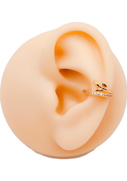 Zirkon Taşlı Zeytin Dalı Sıkıştırma Kıkırdak Küpe ( Earcuff ) Piercing (1ADET) fiyatları