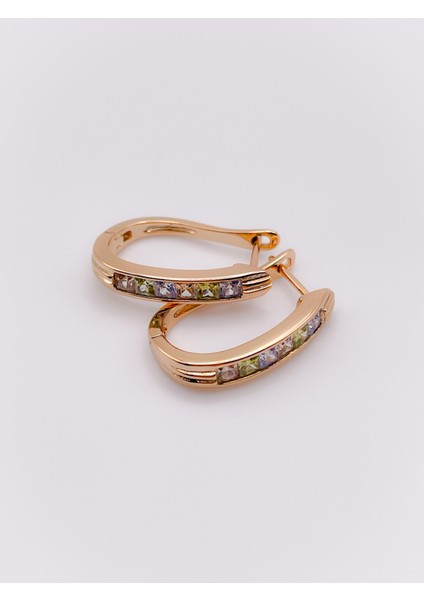 Özel Seri Taşlı Küpe Rose Gold fırsatları