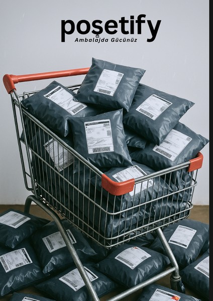 Gri Cepsiz Kargo Poşeti 35X45+5 cm | Yapışkan Bantlı Kargo Zarfı | 50’li E-Ticaret Poşeti