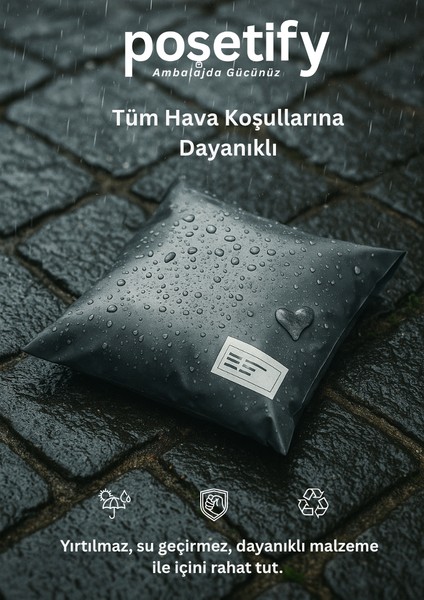 Gri Cepsiz Kargo Poşeti 35X45+5 cm | Yapışkan Bantlı Kargo Zarfı | 500’LÜ E-Ticaret Poşeti