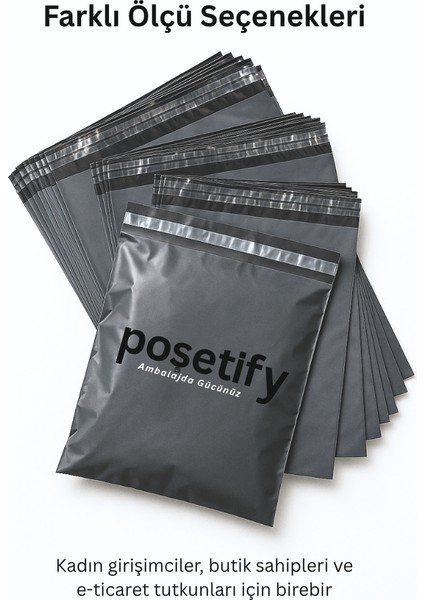 Gri Cepsiz Kargo Poşeti 35X45+5 cm | Yapışkan Bantlı Kargo Zarfı | 500’LÜ E-Ticaret Poşeti