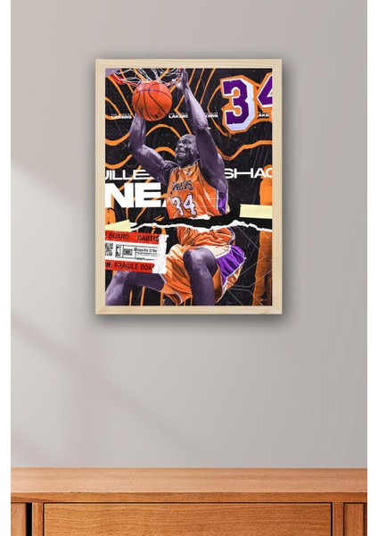 Shaquille O'neal Çerçeveli Tablo - Los Angeles Lakers Nba Posteri Tablo fiyatları