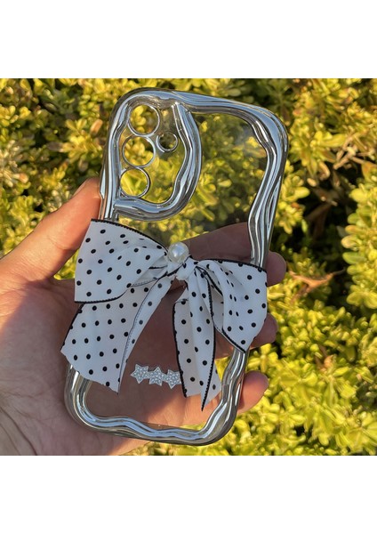 Samsung Galaxy A15 Kılıf Gümüş Taşlı Darbe Önleyici Silikon Kapak