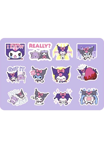 Kuromi Sanrio Hello Kitty Sticker Etiket 2 Sayfa 25 Adet Etiket