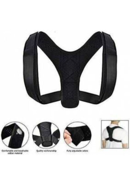 Deri Desenli, Kemerli, Ortopedik, Omuz ve Dik Duruş Destekleyici Korsen Siyah Renk fiyatları