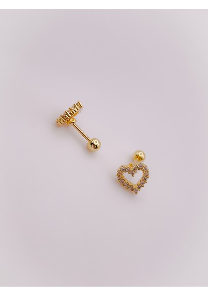 Cerrahi Çelik Piercing Full Taşlı Minimal Kalp Kıkırdak Helix Tragus Piercing (1ADET) indirimleri