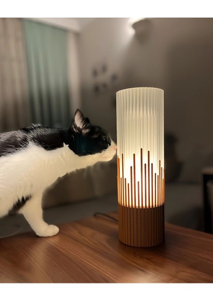 Modern 3D Baskı Kahverengi Masa Lambası, Özel Tasarım, Sınırlı Üretim modelleri