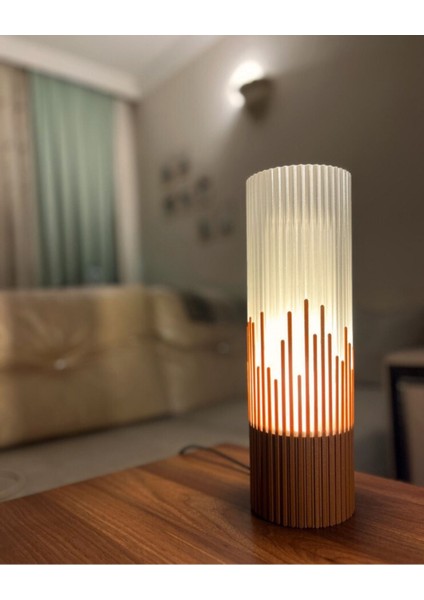 Modern 3D Baskı Kahverengi Masa Lambası, Özel Tasarım, Sınırlı Üretim fırsatları