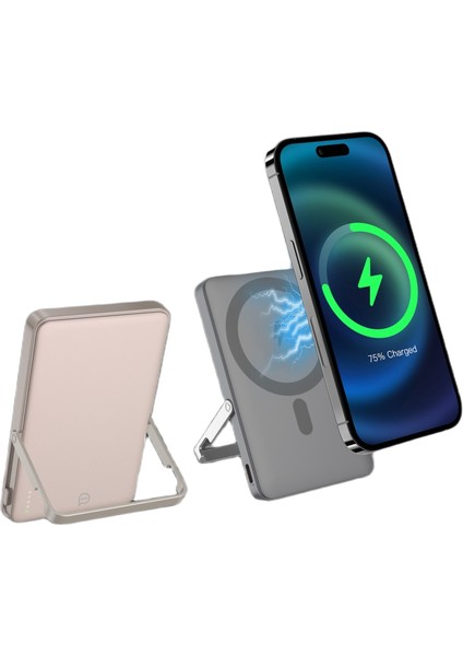 Standlı Magsafe Powerbank 5.000 Mah Grey