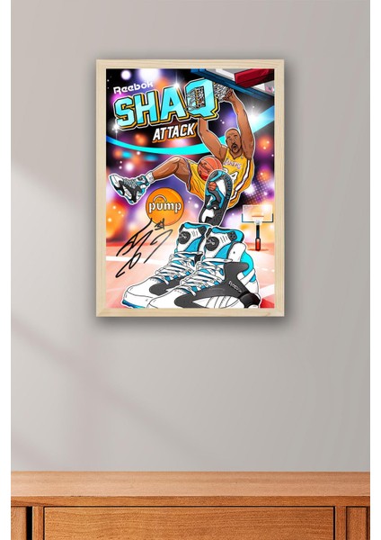 Shaquille O'neal Çerçeveli Tablo - Basketbol Nba Posteri Tablo fiyatları