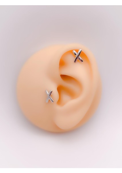 Cerrrahi Çelik Piercing ( Pirsing ) x Figürlü Tragus Helix Piercing (1ADET)