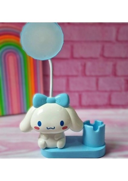 Mavi Cinnamoroll Figürlü Kalemlikli Gece Lambası, Şarjlı Masaüstü Işık, AD445858