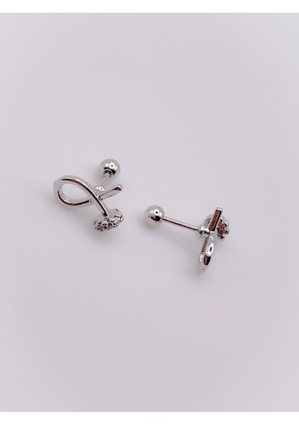 Cerrrahi Çelik Piercing ( Pirsing ) Taşlı Tasarım Çivi Tragus Helix Piercing (1ADET) modelleri