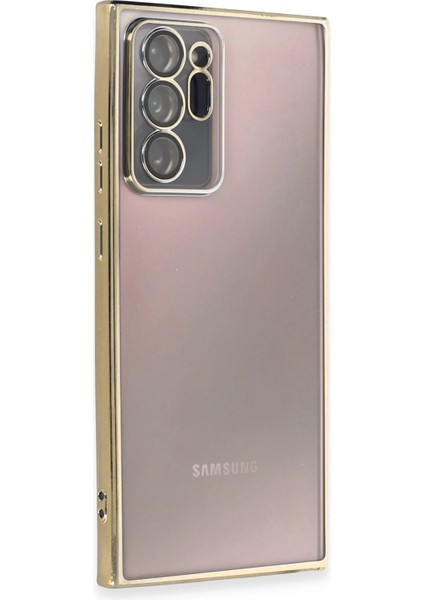 Samsung Galaxy Note 20 Ultra Kılıf Razer Lensli Silikon - Gold Glstd