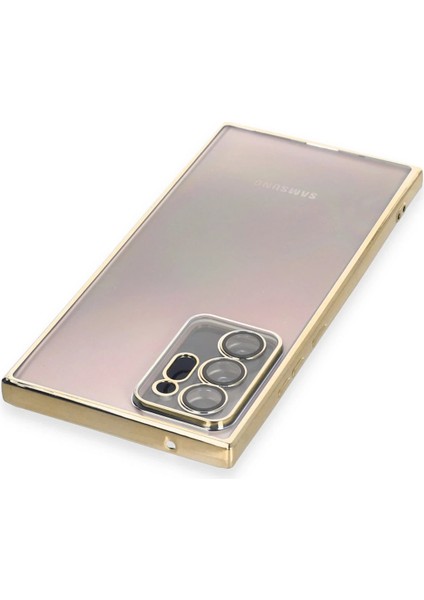 Samsung Galaxy Note 20 Ultra Kılıf Razer Lensli Silikon - Gold Glstd