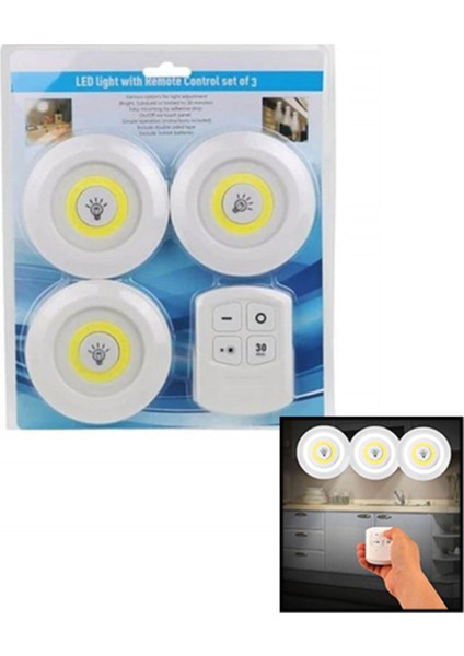 Renkli Dokunmatik 3 Parça Yuvarlak Lamba Seti, Uzaktan Kumandalı, Şık ve Modern Tasarım