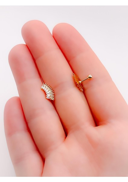 Cerrrahi Çelik Piercing ( Pirsing ) Zirkon Taşlı Kirpik Figürlü Tragus Helix Piercing (1ADET) fiyatları