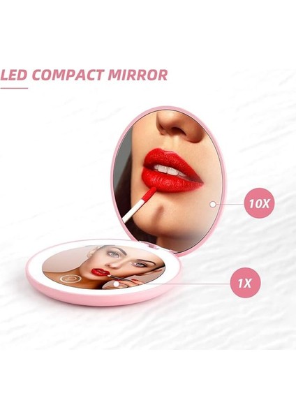 Büyüteçli LED Işıklı Makyaj Aynası 10X Büyüteç Katlanabilir Taşınabilir Seyahat Aynası fiyatları
