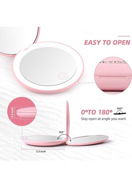 Büyüteçli LED Işıklı Makyaj Aynası 10X Büyüteç Katlanabilir Taşınabilir Seyahat Aynası indirimleri