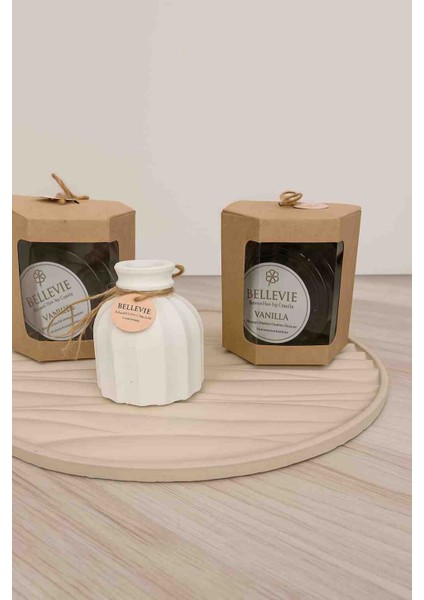 Bellevie Candles Vanilla Kokusu 2 Li Kavanoz Mum Seti