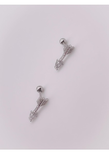 Cerrrahi Çelik Piercing ( Pirsing ) Zirkon Taşlı Ok Tragus Helix Piercing (1ADET) modelleri