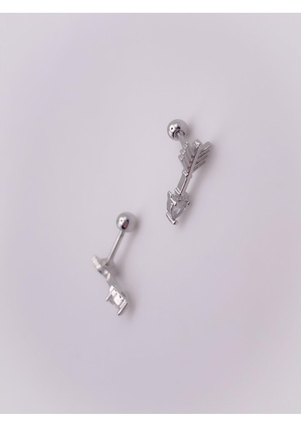 Cerrrahi Çelik Piercing ( Pirsing ) Zirkon Taşlı Ok Tragus Helix Piercing (1ADET) indirimleri