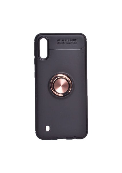Samsung Galaxy A01 Ultra Koruma Sağlayan Stand Özellikli Ringguard Yüzüklü Silikon Kılıf