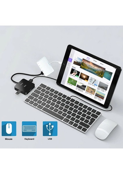 Ally 5in1 Lightning HDMI Dijital Av Adaptör+ Otg USB Hub Kamera Tf Sd OKUYUCU-(1903 - YKD3677-2748