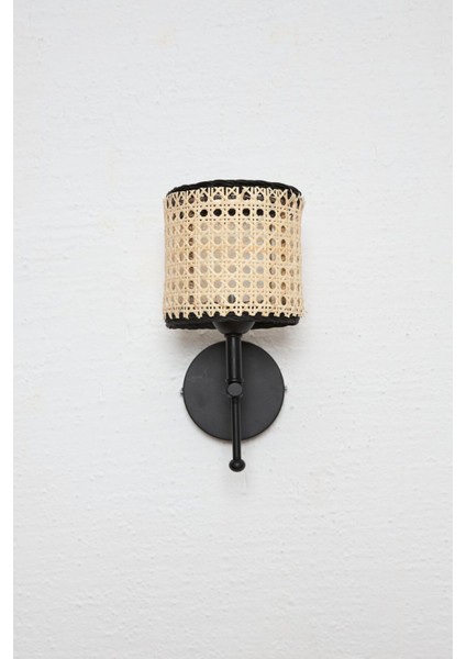 Siyah Rattan ve Hazeran Duvar Aydınlatması, Kablosuz, Pilli, Ledli, Modern Tasarım modelleri