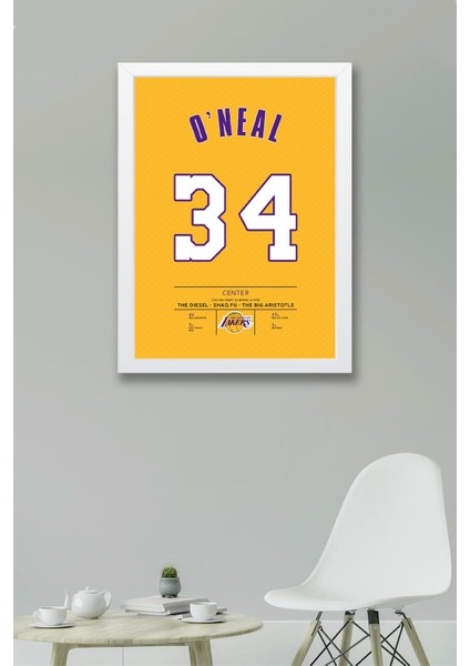 Shaquille O'neal Forma Çerçeveli Tablo - Nba Los Angeles Lakers Jersey fiyatları