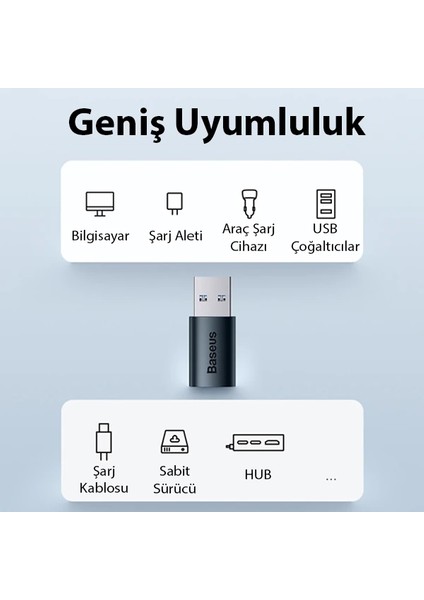 Baseus USB 3.1 To Type-C Dönüştürücü Adaptör Mini Otg Baseus Ingenuity Series - YKD6914-7632