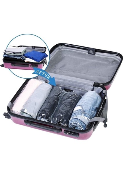 3'lü Şeffaf Vakumlu Seyahat Poşeti Seti, Hafif ve Pratik Bagaj Düzeni Için fiyatları