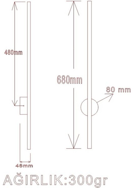 Modern 68CM LED Duvar Aplik, Açma-Kapama Düğmeli, Şık ve Aydınlık Tasarım