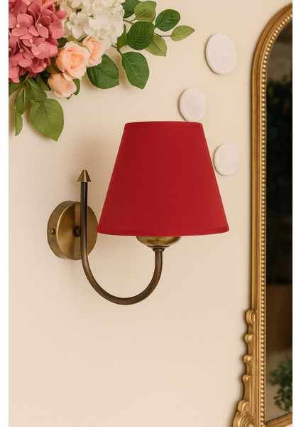 Pembe Kumaş ve Metal Eskitme Gövde Aplik, Şık ve Zarif Dekorasyon Parçası