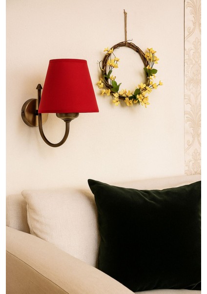 Pembe Kumaş ve Metal Eskitme Gövde Aplik, Şık ve Zarif Dekorasyon Parçası fiyatları