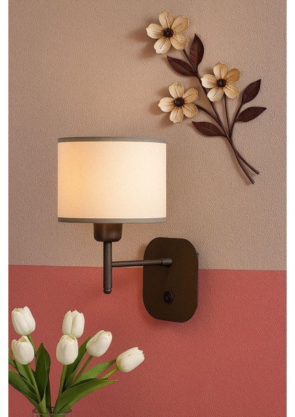 Kahverengi Safir Aplik, Yatakbaşı Aydınlatma, Şık ve Şık Tasarım