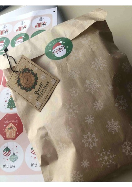10 Adet 18X30 Kar Desenli Orta Boy Hediye Paketi Yılbaşı Noel Temalı Hediye Ambalaj Kese Kağıdı fırsatları