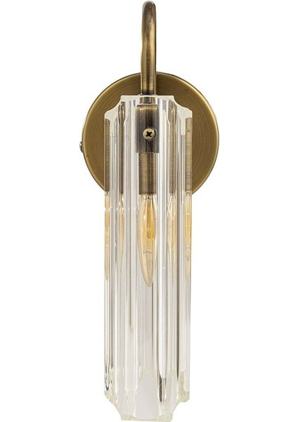 Şık Kesik Cam Aplik, Antik Bronz Detaylı, Zarif ve Modern Tasarım