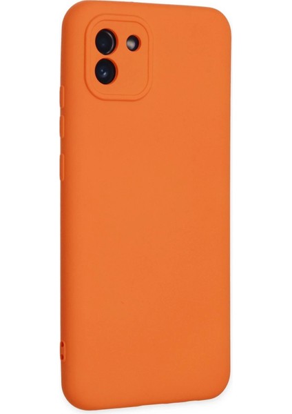 Samsung Galaxy A03 Kılıf Nano Içi Kadife Silikon - Turuncu - YKD1475-4316