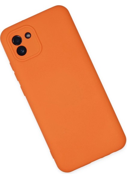 Samsung Galaxy A03 Kılıf Nano Içi Kadife Silikon - Turuncu - YKD1475-4316