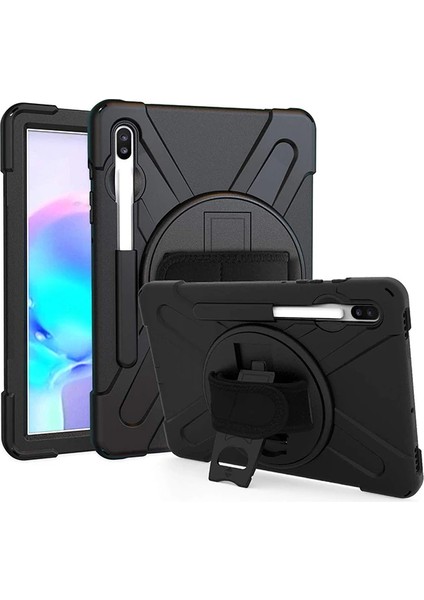 Ally Sm Galaxy Tab S6 10.5 T860 Shockproof 3 Katmanlı Standlı Zırh Kılıf Kalem - YKD4943-8018