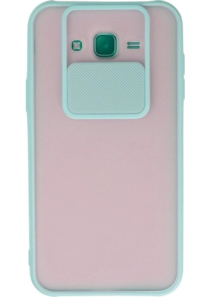 Samsung Galaxy J7 Kılıf Palm Buzlu Kamera Sürgülü Silikon - Turkuaz - YKD4358-6639