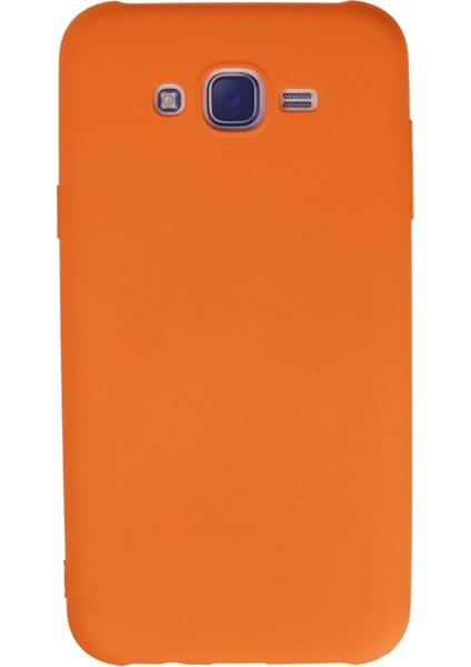 Samsung Galaxy J7 Kılıf Nano Içi Kadife Silikon - Turuncu - YKD3932-3620
