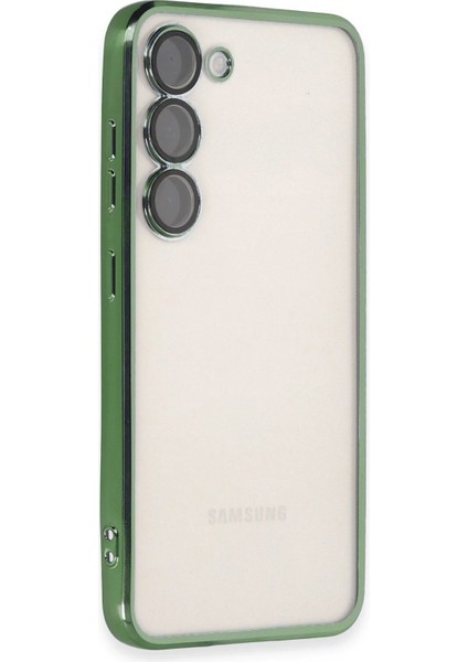 Samsung Galaxy S23 Kılıf Lensli Silikon - Yeşil - YKD4795-4838