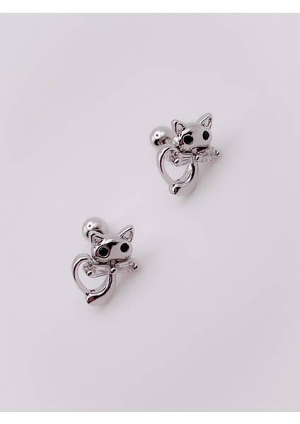 Cerrrahi Çelik Piercing ( Pirsing ) Fiyonklu Kedi Tragus Helix Piercing (1ADET) modelleri