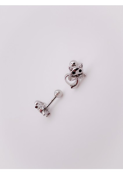 Cerrrahi Çelik Piercing ( Pirsing ) Fiyonklu Kedi Tragus Helix Piercing (1ADET) fırsatları
