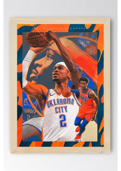 Shai Gilgeous Alexander Çerçeveli Tablo - Oklahoma City Thunder Nba Posteri Tablo