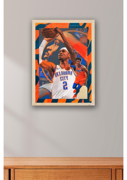 Shai Gilgeous Alexander Çerçeveli Tablo - Oklahoma City Thunder Nba Posteri Tablo fiyatları