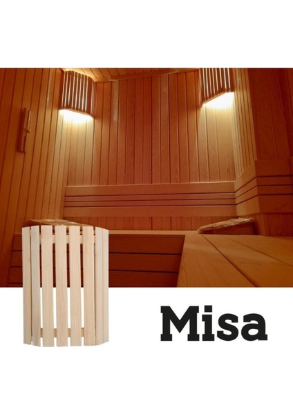 Kahverengi Ahşap Sauna Aydınlatma Aplikası, Doğal ve Şık Tasarım.