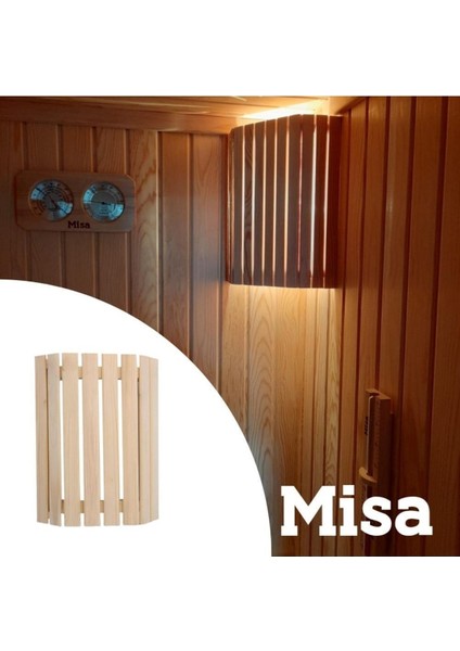 Kahverengi Ahşap Sauna Aydınlatma Aplikası, Doğal ve Şık Tasarım.